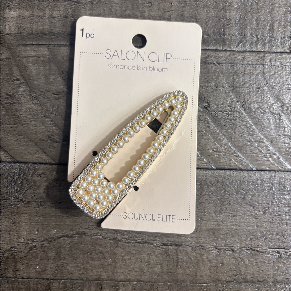 Set of two - Pearl and Silver Hair Clip